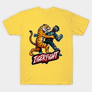 Tiger vs Zombie Fight T-Shirt